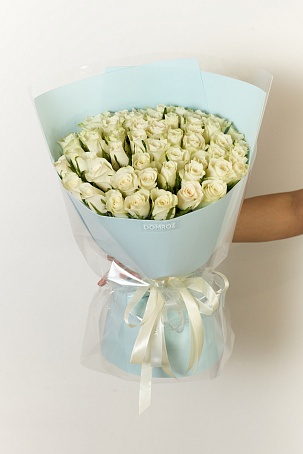Букет 51 роза Кения Белая