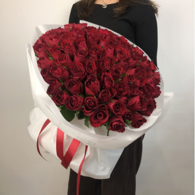 Букет 101 роза Кения Красная