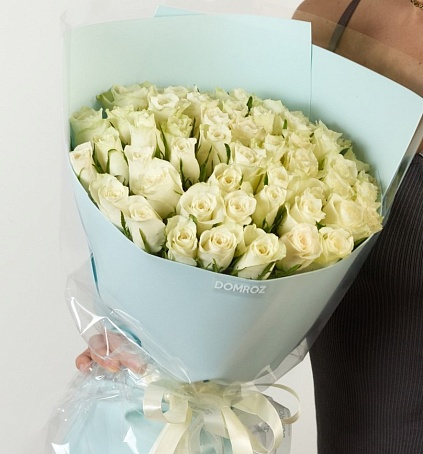 Букет 51 роза Кения Белая