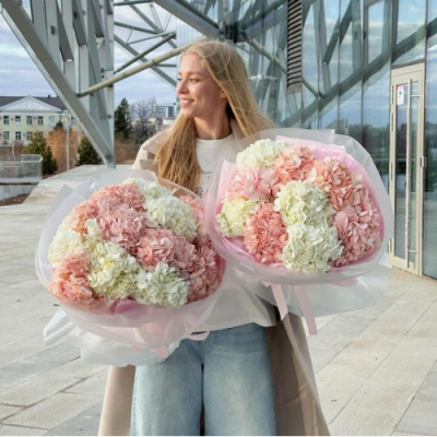 Нежный микс из 3 гортензий